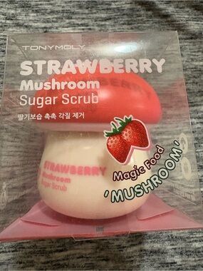 TONYMOLY Strawberry Mushroom Sugar Scrub - Pink/White